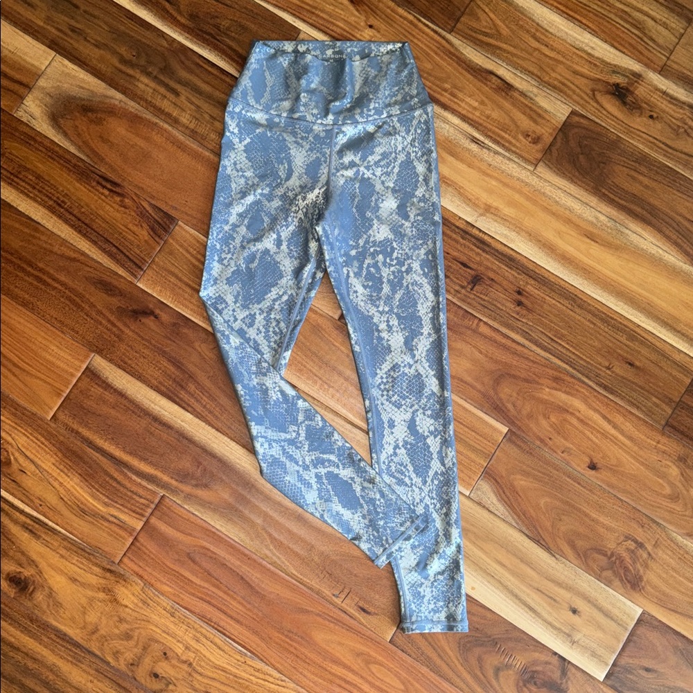 Carbon 38 leggings, size small, 27” in length-blue/silver snake print